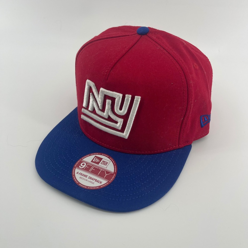 New York Giants Hat Cap Snap Back 9FIFTY A-Frame Mens Red Blue NY Logo New Era